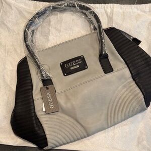 GUESS Two-Tone Black and Gray Shoulder Bag